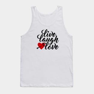 Live Laugh Love Valentine's Day Calligraphy Tank Top